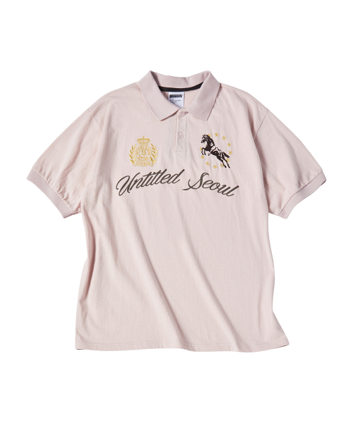 UNTITLED SEOUL(アンタイトル ソウル)の「アンタイトル クレスト ポロ クロップ 半袖 ピンク(Tシャツ/カットソー・メンズ・その他・MEDIUM/LARGE/SMALL)」の3枚目の写真