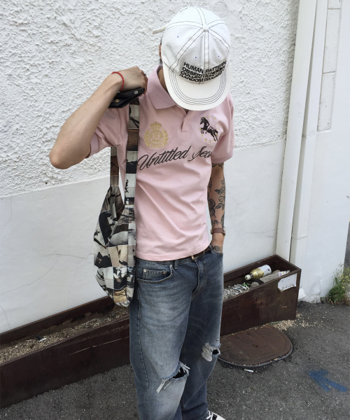 UNTITLED SEOUL(アンタイトル ソウル)の「アンタイトル クレスト ポロ クロップ 半袖 ピンク(Tシャツ/カットソー・メンズ・その他・MEDIUM/LARGE/SMALL)」の8枚目の写真