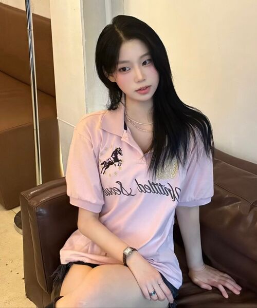 UNTITLED SEOUL(アンタイトル ソウル)の「アンタイトル クレスト ポロ クロップ 半袖 ピンク(Tシャツ/カットソー・メンズ・その他・MEDIUM/LARGE/SMALL)」の13枚目の写真