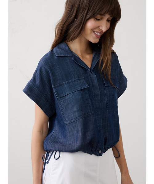 【ほぼ未使用】完売品！テンセル　ドロストシャツ BANANA REPUBLIC FACTORY STORE テンセル シャンブレー ドロー