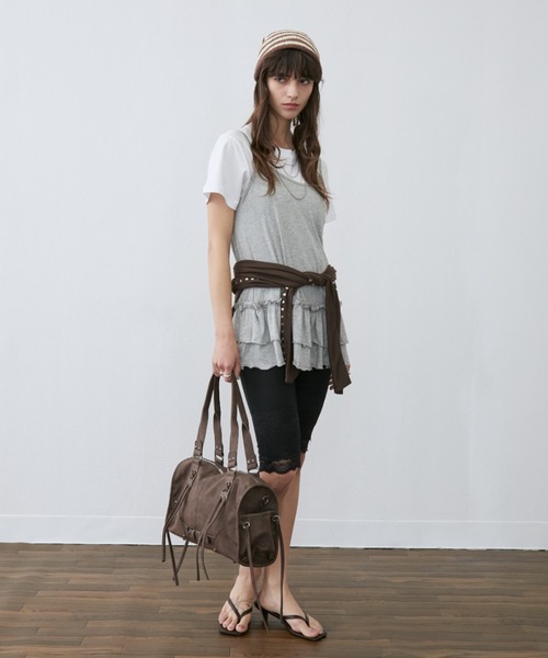 Rohwel(ローウェル)の「Belted Lace-Up Boston Bag / ベルテッドレースアップボストンバッグ(ボストンバッグ・レディース・ブラウン/ブラック/グレー・FREE)」の15枚目の写真