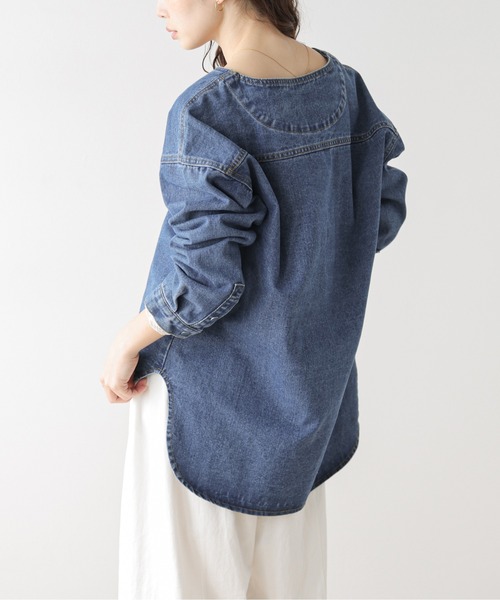 lesperance(レスぺランス)の「Vネックデニムプルオーバー(Tシャツ/カットソー・レディース・ブルー系その他/ブルー/グレー・フリー)」の10枚目の写真