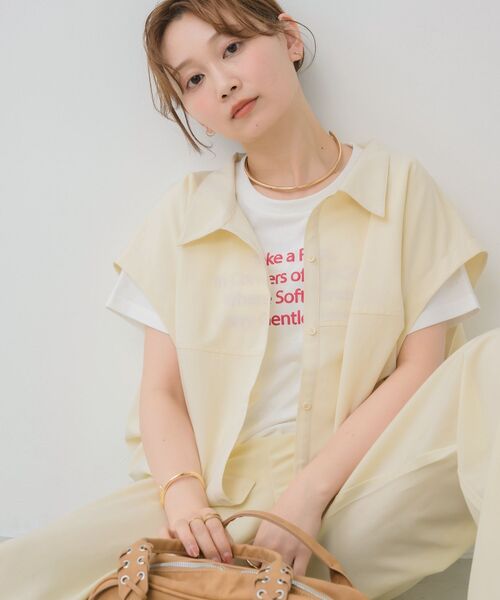 RETRO GIRL(レトロガール)の「コクーンショートSH(シャツ/ブラウス・レディース・ブラック/ナチュラル/ライトブラウン・FREE)」の4枚目の写真