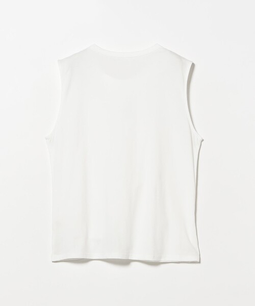 Ray BEAMS（レイビームス）の「アシンメトリー リボン ノースリーブ（Tシャツ/カットソー・レディース・ホワイト/レッド・ONE SIZE）」の4枚目の写真