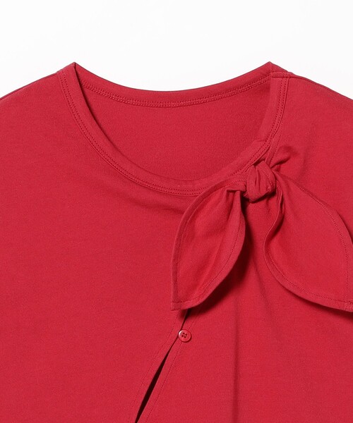 Ray BEAMS(レイビームス)の「【8/6 再値下げ】アシンメトリー リボン ノースリーブ(Tシャツ/カットソー・レディース・ホワイト/レッド・ONE SIZE)」の16枚目の写真