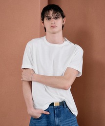 SLUB  SHOULDER BUTTON T / スラブショルダーボタンT