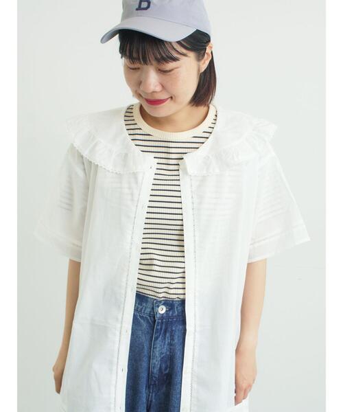 Samansa Mos2(サマンサ モスモス)の「【接触冷感】柄アソート半袖リブカットソー(Tシャツ/カットソー・レディース・ブラック/ブルー/キナリ/ピンク・F)」の9枚目の写真