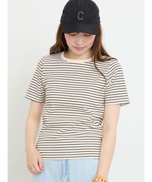 Samansa Mos2(サマンサ モスモス)の「【接触冷感】柄アソート半袖リブカットソー(Tシャツ/カットソー・レディース・ブラック/ブルー/キナリ/ピンク・F)」の11枚目の写真