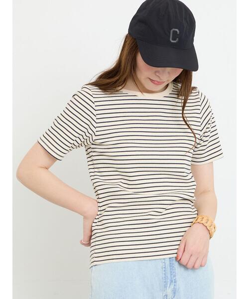 Samansa Mos2(サマンサ モスモス)の「【接触冷感】柄アソート半袖リブカットソー(Tシャツ/カットソー・レディース・ブラック/ブルー/キナリ/ピンク・F)」の12枚目の写真