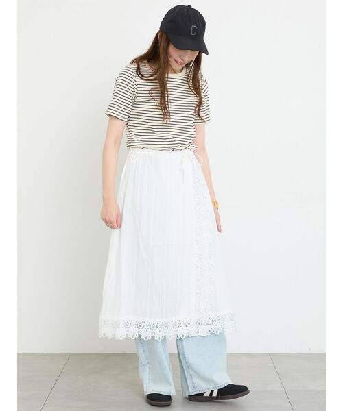 Samansa Mos2(サマンサ モスモス)の「【接触冷感】柄アソート半袖リブカットソー(Tシャツ/カットソー・レディース・ブラック/ブルー/キナリ/ピンク・F)」の14枚目の写真