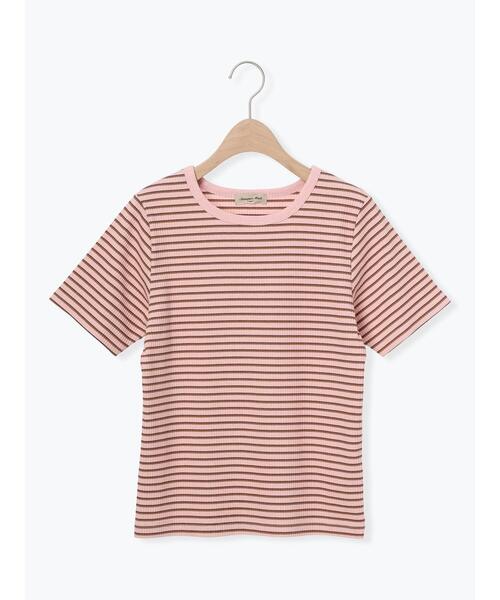 Samansa Mos2(サマンサ モスモス)の「【接触冷感】柄アソート半袖リブカットソー(Tシャツ/カットソー・レディース・ブラック/ブルー/キナリ/ピンク・F)」の18枚目の写真