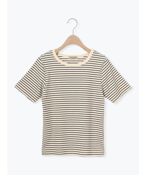 Samansa Mos2(サマンサ モスモス)の「【接触冷感】柄アソート半袖リブカットソー(Tシャツ/カットソー・レディース・ブラック/ブルー/キナリ/ピンク・F)」の21枚目の写真