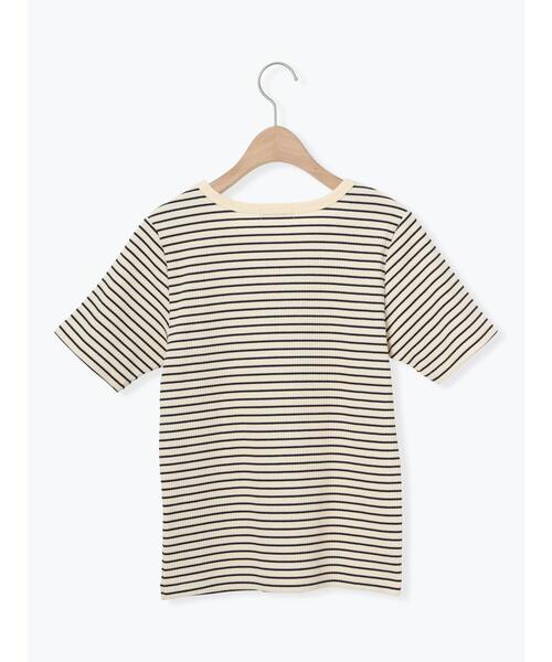 Samansa Mos2(サマンサ モスモス)の「【接触冷感】柄アソート半袖リブカットソー(Tシャツ/カットソー・レディース・ブラック/ブルー/キナリ/ピンク・F)」の22枚目の写真