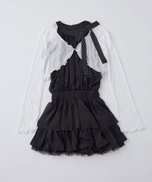 セール】肩リボンミニキャミワンピとボレロセット（ワンピース