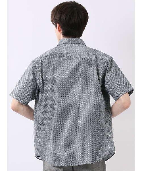 TAKA-Q(タカキュー)の「【小紋 和柄 プリント】タカキュー サッカー レギュラーカラー 半袖 シャツ(シャツ/ブラウス・メンズ・ブラック/サックスブルー/ブルー/ネイビー・MEDIUM/LARGE/X-LARGE)」の17枚目の写真