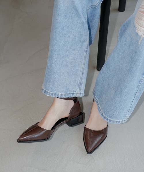 chuclla(チュクラ)の「ポインテッドトゥ アンクルストラップパンプス chs26s030(パンプス・レディース・ブラック/ダークブラウン・37/38/36/40/39)」の10枚目の写真