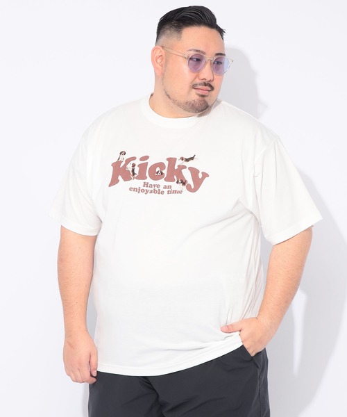 B&T CLUB(ビーティークラブ)の「Tシャツ 半袖 メンズ 大きいサイズ アニマル 刺繍×プリント クルーネック カットソー B&T CLUB (ビーアンドティークラブ)(Tシャツ/カットソー・メンズ・ブラック/ホワイト・X1(3L~4L)/X2(4L~5L)/X3(6L~7L))」の7枚目の写真