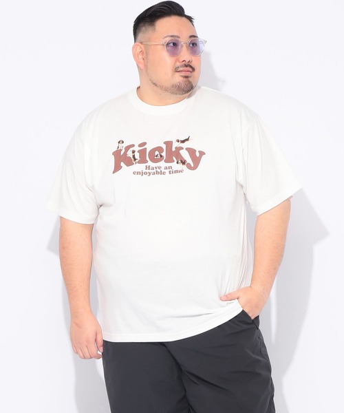B&T CLUB(ビーティークラブ)の「Tシャツ 半袖 メンズ 大きいサイズ アニマル 刺繍×プリント クルーネック カットソー B&T CLUB (ビーアンドティークラブ)(Tシャツ/カットソー・メンズ・ブラック/ホワイト・X1(3L~4L)/X2(4L~5L)/X3(6L~7L))」の3枚目の写真