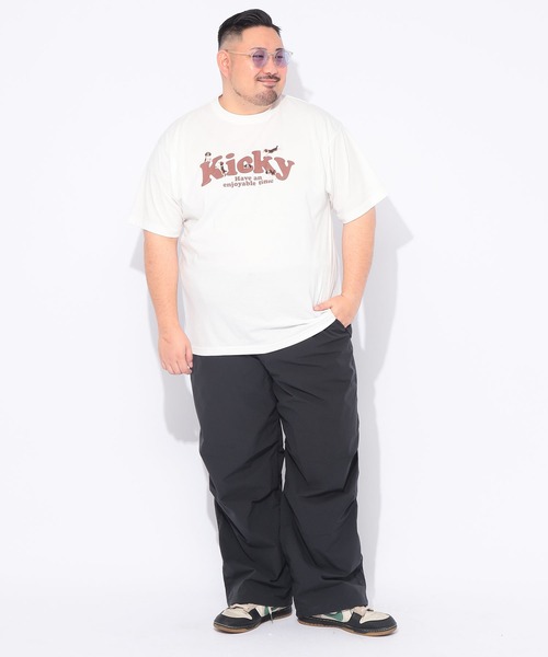 B&T CLUB(ビーティークラブ)の「Tシャツ 半袖 メンズ 大きいサイズ アニマル 刺繍×プリント クルーネック カットソー B&T CLUB (ビーアンドティークラブ)(Tシャツ/カットソー・メンズ・ブラック/ホワイト・X1(3L~4L)/X2(4L~5L)/X3(6L~7L))」の9枚目の写真