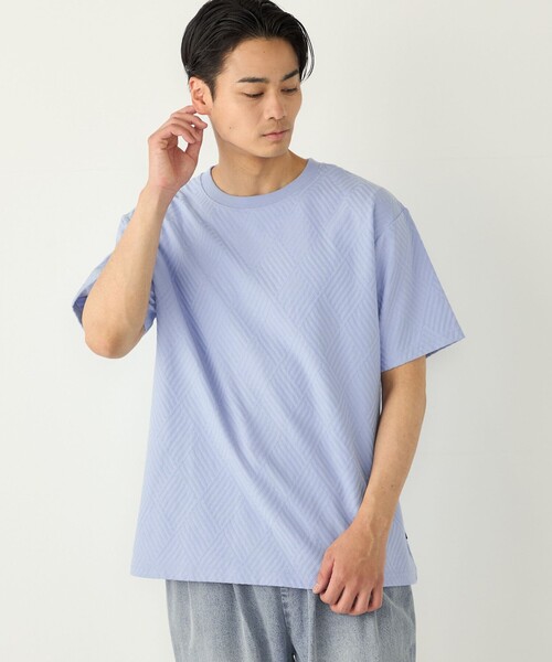 SHIPS Colors(シップス カラーズ)の「SHIPS Colors:リンクス ジャカード Tシャツ◇(Tシャツ/カットソー・メンズ・ライトグレー/ブルー/ネイビー・MEDIUM/X-LARGE/LARGE)」の3枚目の写真