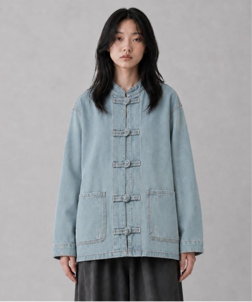 ONE DAY KMC (ワンデイケーエムシー)の「KUNG-FU SHIRT カンフーシャツ チャイナシャツ キレイめ 無地 長袖/ CTTP-001(カバーオール・メンズ・ライトブルー/ダークブルー・LARGE/MEDIUM/SMALL)」の7枚目の写真