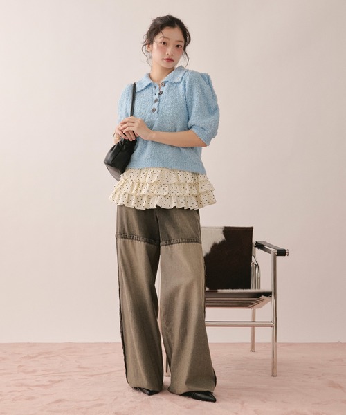 loin nuit(ロワンニュイ)の「many frill camisole / メニーフリルキャミソール(キャミソール・レディース・アイボリー/ブルー/グレー・FREE)」の10枚目の写真