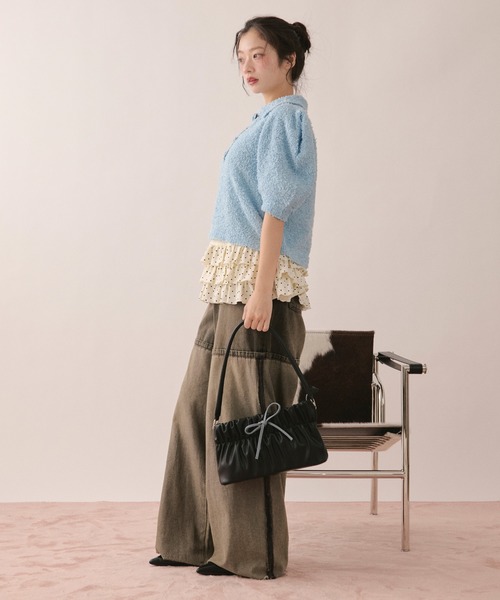 loin nuit(ロワンニュイ)の「many frill camisole / メニーフリルキャミソール(キャミソール・レディース・アイボリー/ブルー/グレー・FREE)」の19枚目の写真