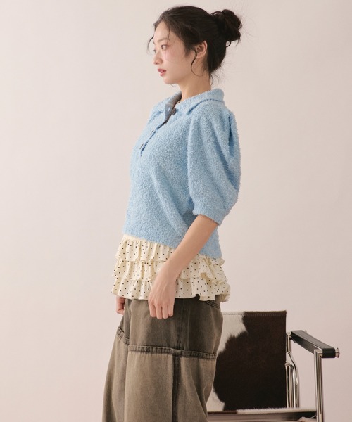 loin nuit(ロワンニュイ)の「many frill camisole / メニーフリルキャミソール(キャミソール・レディース・アイボリー/ブルー/グレー・FREE)」の21枚目の写真