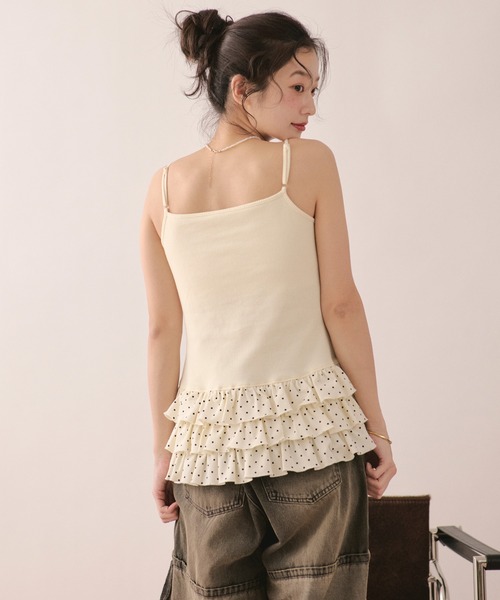 loin nuit(ロワンニュイ)の「many frill camisole / メニーフリルキャミソール(キャミソール・レディース・アイボリー/ブルー/グレー・FREE)」の7枚目の写真