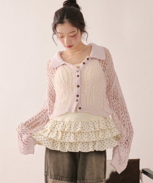 loin nuit(ロワンニュイ)の「many frill camisole / メニーフリルキャミソール(キャミソール・レディース・アイボリー/ブルー/グレー・FREE)」の11枚目の写真