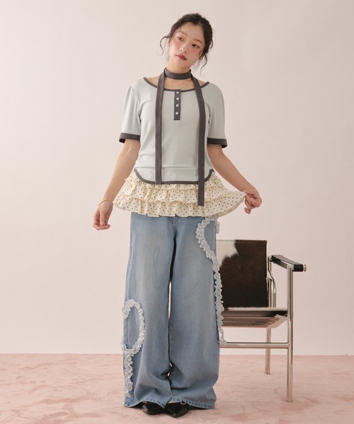 loin nuit(ロワンニュイ)の「many frill camisole / メニーフリルキャミソール(キャミソール・レディース・アイボリー/ブルー/グレー・FREE)」の13枚目の写真