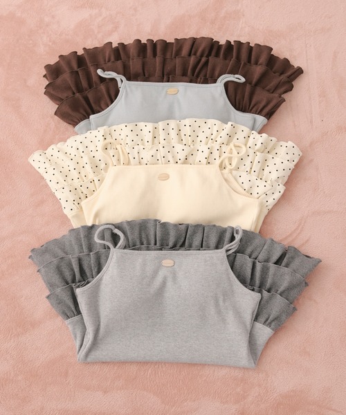 loin nuit(ロワンニュイ)の「many frill camisole / メニーフリルキャミソール(キャミソール・レディース・アイボリー/ブルー/グレー・FREE)」の4枚目の写真