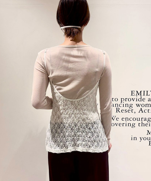 EMILY WEEK（エミリーウィーク）の「レースロングキャミソール（キャミソール・レディース・ホワイト/ブラック・FREE）」の17枚目の写真