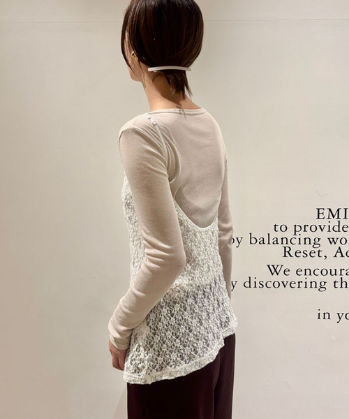 EMILY WEEK（エミリーウィーク）の「レースロングキャミソール（キャミソール・レディース・ホワイト/ブラック・FREE）」の18枚目の写真