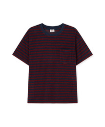 BRUMAN（ブルーマン）の「Terry Border Tee (Navy-burgundy)（Tシャツ/カットソー）」