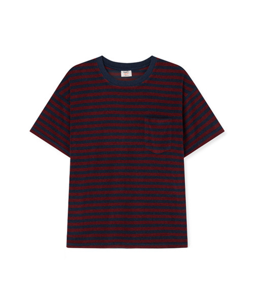 BRUMAN(ブルーマン)の「Terry Border Tee (Navy-burgundy)(Tシャツ/カットソー・メンズ・その他・S/M/L)」の1枚目の写真