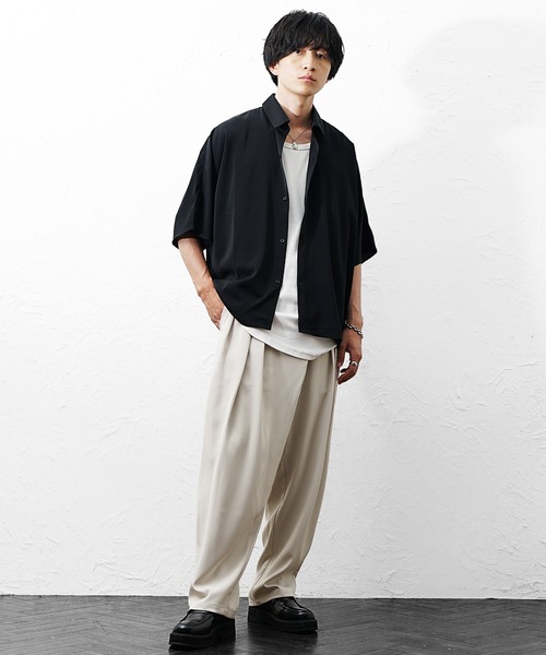 MinoriTY(マイノリティ)の「【MinoriTY】アシメデザインスラックスメンズ 春服 夏服 家庭洗濯可能 ユニセックス(その他パンツ・メンズ・ブラック/アイボリー・S/M/L)」の5枚目の写真