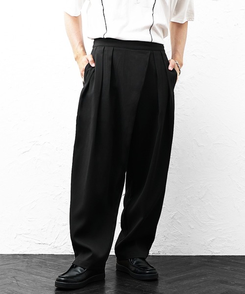 MinoriTY(マイノリティ)の「【MinoriTY】アシメデザインスラックスメンズ 春服 夏服 家庭洗濯可能 ユニセックス(その他パンツ・メンズ・ブラック/アイボリー・S/M/L)」の4枚目の写真