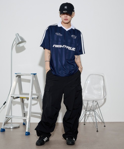 WEGO(ウィゴー)の「WEGO/【26年春夏新作】ラインゲームロゴTシャツ(Tシャツ/カットソー・メンズ・ワイン/ネイビー・LARGE/MEDIUM)」の3枚目の写真