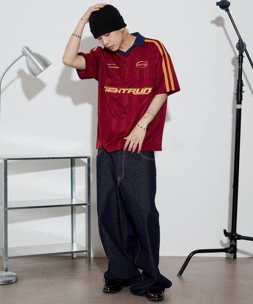 WEGO(ウィゴー)の「WEGO/【26年春夏新作】ラインゲームロゴTシャツ(Tシャツ/カットソー・メンズ・ワイン/ネイビー・LARGE/MEDIUM)」の4枚目の写真