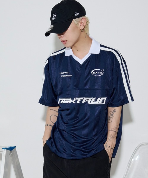 WEGO(ウィゴー)の「WEGO/【26年春夏新作】ラインゲームロゴTシャツ(Tシャツ/カットソー・メンズ・ワイン/ネイビー・LARGE/MEDIUM)」の9枚目の写真