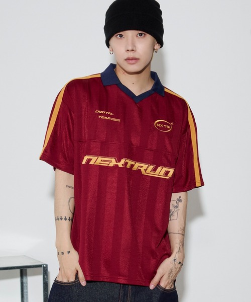 WEGO(ウィゴー)の「WEGO/【26年春夏新作】ラインゲームロゴTシャツ(Tシャツ/カットソー・メンズ・ワイン/ネイビー・LARGE/MEDIUM)」の14枚目の写真