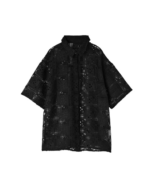 STYLE DELI(スタイルデリ)の「【BLK001】クロシェレースハーフスリーブシャツ(シャツ/ブラウス・レディース・オフホワイト/ブラック・FREE)」の20枚目の写真