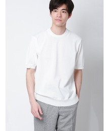 SUIT SQUARE（スーツスクエア）の「冷たいオフィT／Tシャツ／半袖／ウォッシャブル／接触冷感／リネンライクプレーティング天竺／無地（Tシャツ/カットソー）」