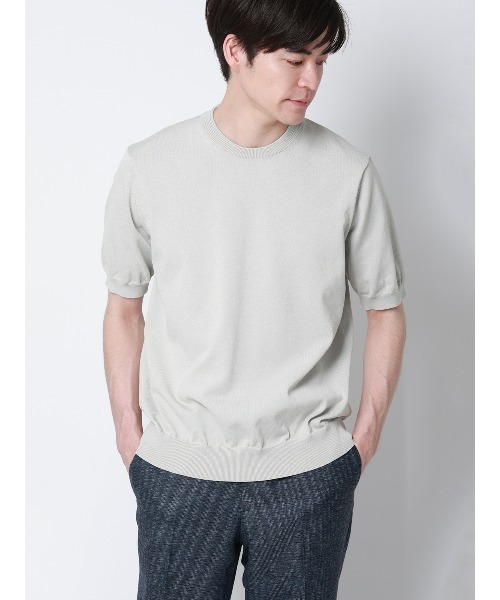 SUIT SQUARE(スーツスクエア)の「冷たいオフィT/Tシャツ/半袖/ウォッシャブル/接触冷感/リネンライクプレーティング天竺/無地(Tシャツ/カットソー・メンズ・ピンク/ブラック/ライトグレー/ホワイト・L/M/S/LL)」の3枚目の写真