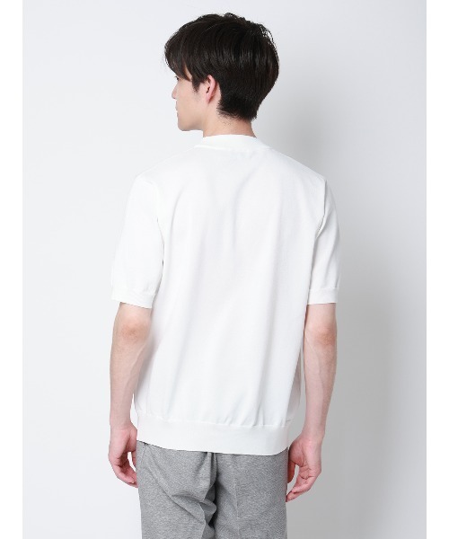SUIT SQUARE(スーツスクエア)の「冷たいオフィT/Tシャツ/半袖/ウォッシャブル/接触冷感/リネンライクプレーティング天竺/無地(Tシャツ/カットソー・メンズ・ピンク/ブラック/ライトグレー/ホワイト・L/M/S/LL)」の7枚目の写真