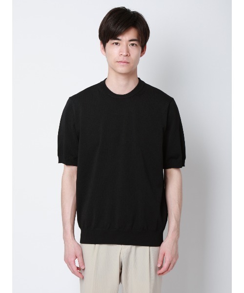SUIT SQUARE(スーツスクエア)の「冷たいオフィT/Tシャツ/半袖/ウォッシャブル/接触冷感/リネンライクプレーティング天竺/無地(Tシャツ/カットソー・メンズ・ピンク/ブラック/ライトグレー/ホワイト・L/M/S/LL)」の15枚目の写真
