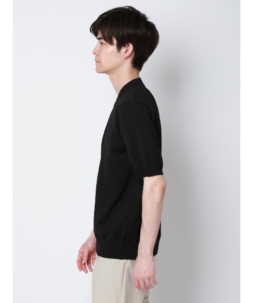 SUIT SQUARE(スーツスクエア)の「冷たいオフィT/Tシャツ/半袖/ウォッシャブル/接触冷感/リネンライクプレーティング天竺/無地(Tシャツ/カットソー・メンズ・ピンク/ブラック/ライトグレー/ホワイト・L/M/S/LL)」の16枚目の写真