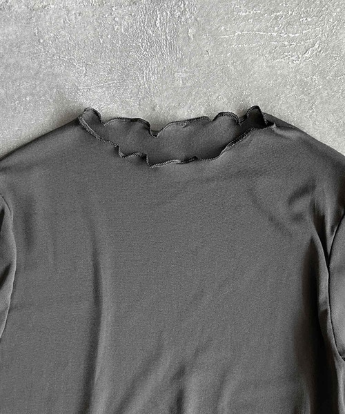 LOWO(ロワ)の「シアーメロウ半袖ショート丈トップス(Tシャツ/カットソー・レディース・ベージュ/ホワイト/ブラック/グレー/ブラウン/アイボリー/ブルー・FREE)」の11枚目の写真