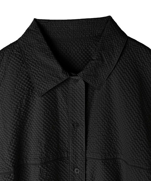 STYLE DELI(スタイルデリ)の「【BLK001】シアーサッカーランタンノースリシャツ(シャツ/ブラウス・レディース・ブラック・FREE)」の10枚目の写真
